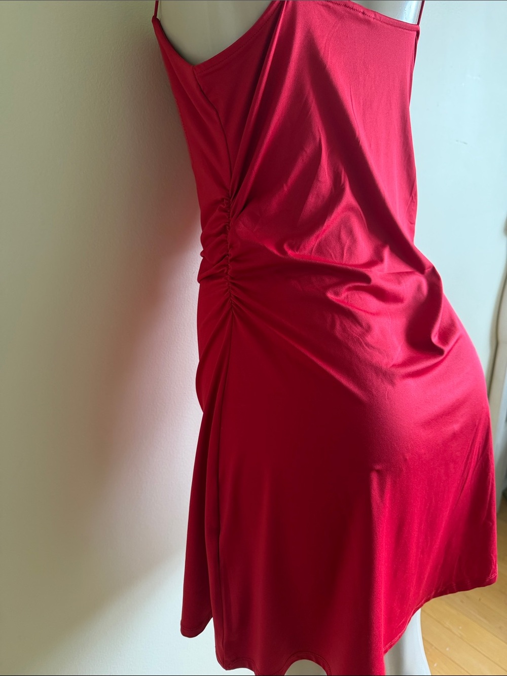 Red Spaghetti-Strap Slip Dress - Picture 5 of 7